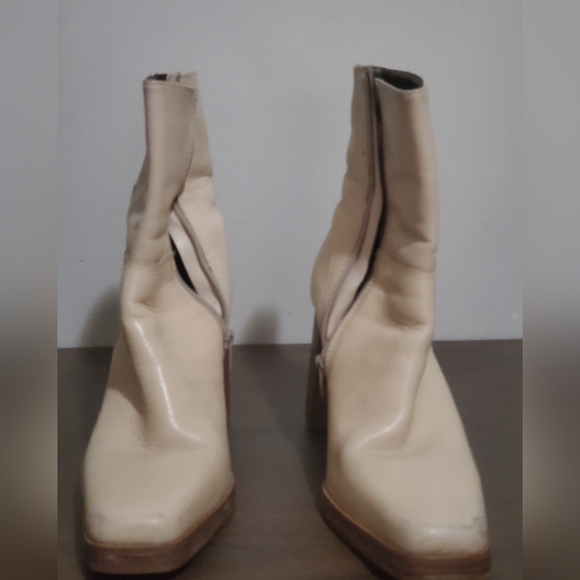 Candie's Vintage Square Toe Platform Leather Boots Y2K ,90's Made in Brazil 10 - Picture 7 of 10